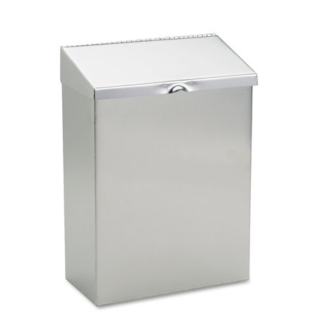 HOSPECO Rectangular Prism Trash Can, Stainless Steel, Top Door, Stainless Steel ND-1E